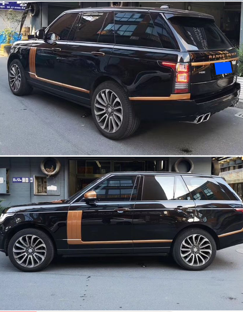 路虎揽胜行政鲨鱼腮创世套件车身饰条改装中网框sv叶子板装饰亮条