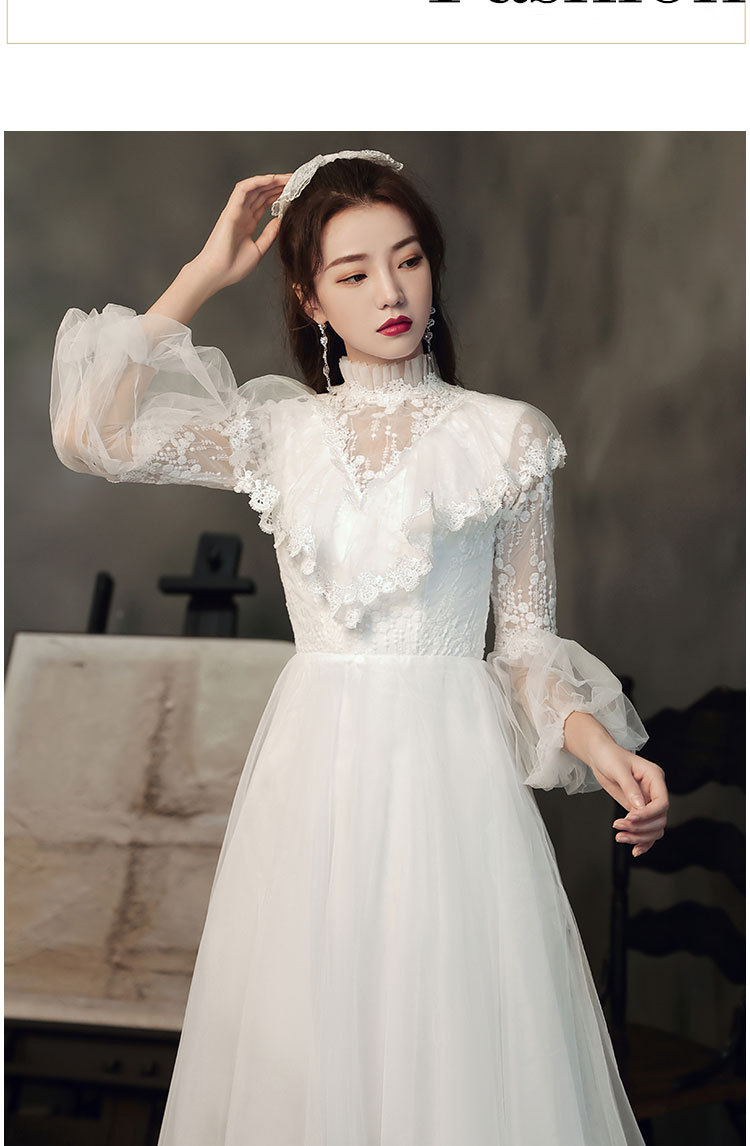 贞溪艺考晚礼服裙女2022新款高级质感长裙学生钢琴表演服白色公主仙气