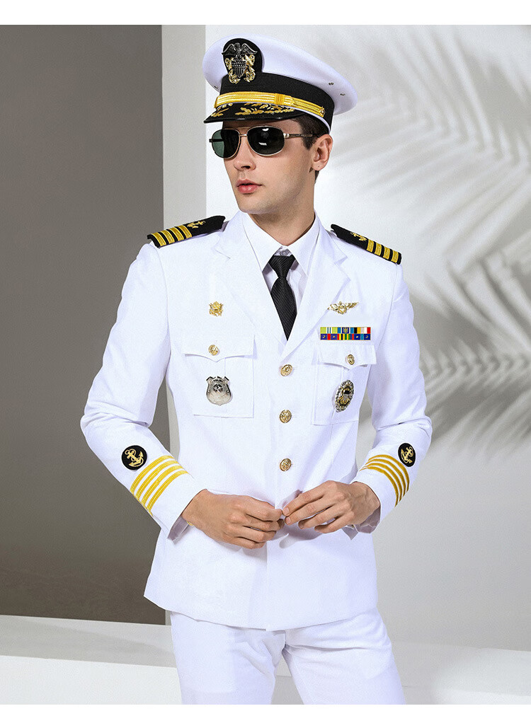 安富利海军制服礼服游艇船长制服美海军晚宴演出服表演服外套西装男