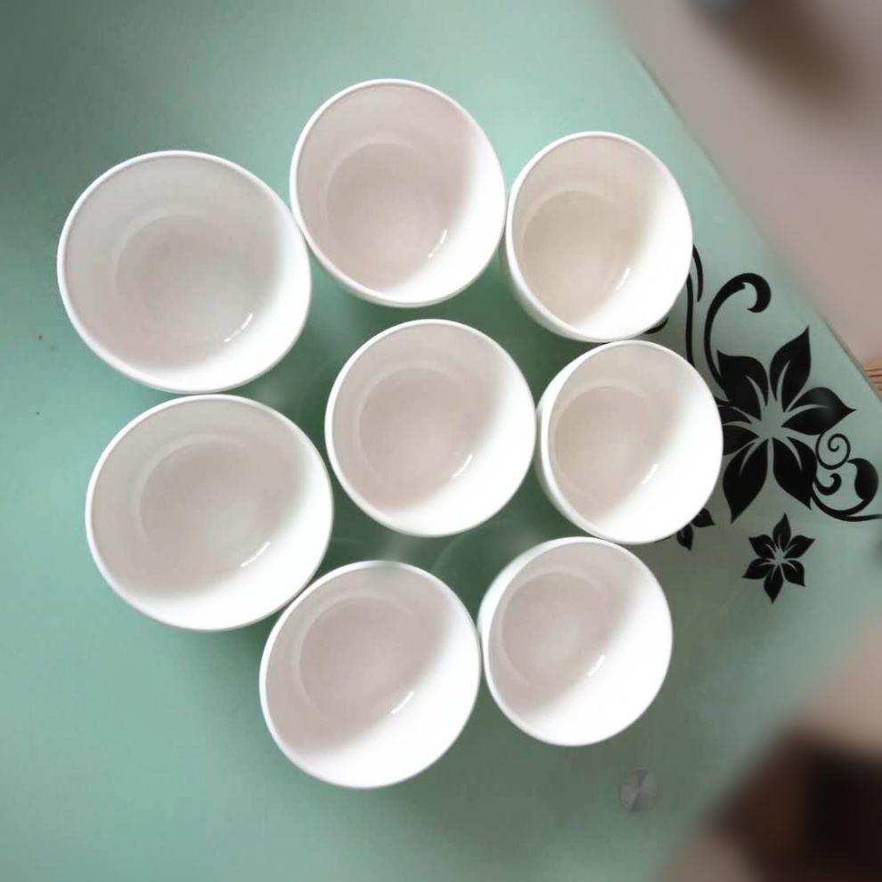 芙号小白碗纯白色加厚米饭碗商用餐厅饭店米饭碗小汤碗商用家用陶瓷碗
