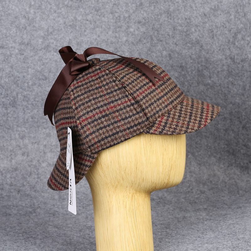户外战术双沿帽英伦侦探帽卷福帽神探夏洛克福尔摩斯帽子男女猎鹿帽