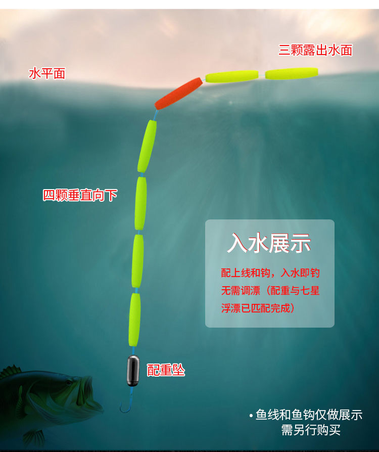 jmisi三信七星漂套装免调漂高灵敏传统谷麦逗钓草洞浮漂鲫鱼带配重