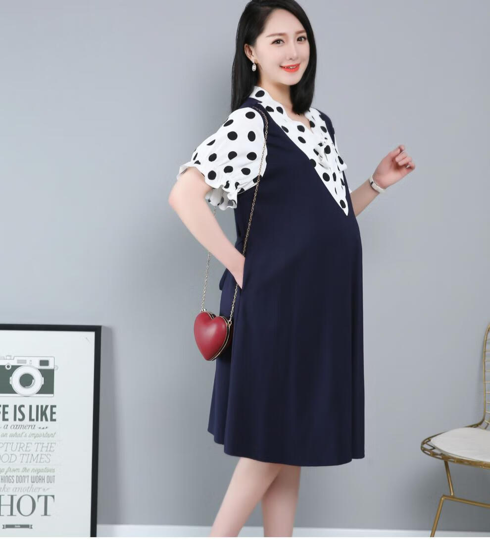 特体肥胖加肥加大码孕妇装夏装200斤连衣裙夏季短袖假两件外穿裙子230