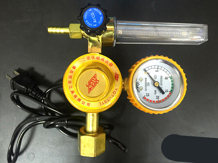 二氧化碳气表36v气体保护焊机带加热220v 二保焊压力表减压阀 氩气表
