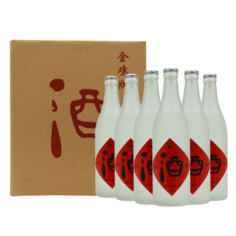 圣诞礼物鸡泽五粮酒490ml6瓶装鸡泽五粮酒金鸡牌光瓶酒39度低度浓香型