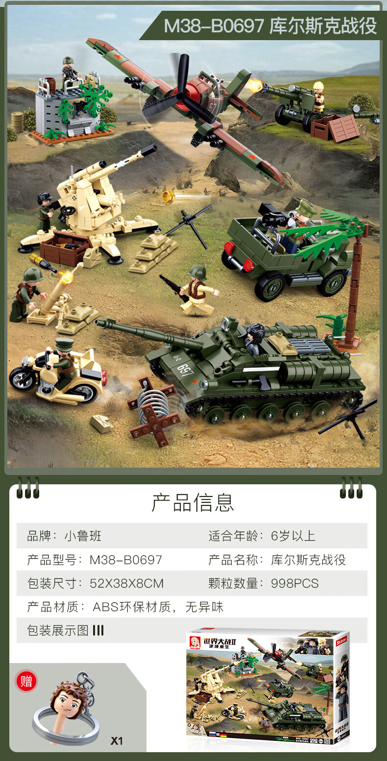 快乐小鲁班坦克陆军事系列运兵车兼容乐高二战军团步兵战车男孩子积木