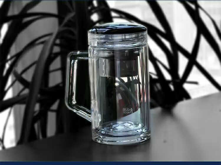 圣以诺141玻璃杯办公杯隔热茶杯透明双层过滤随手杯水晶杯口杯yn