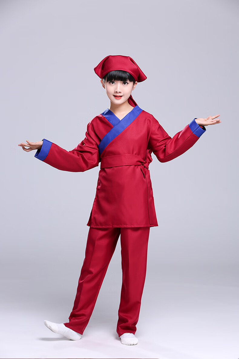 古代酒保平民百姓下人杂役女童仆人店小二表演衣服男儿童演出服装灰色