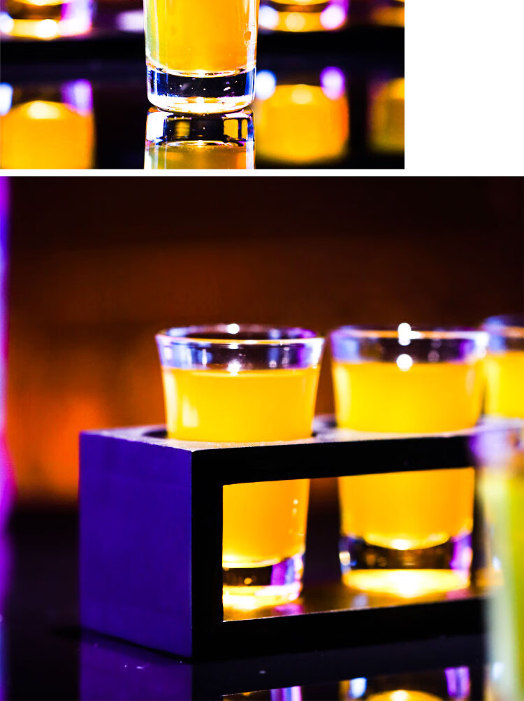 杯架木杯白酒杯吞杯b52鸡尾酒烈酒杯一口杯酒杯套装ktv酒杯架 【12孔