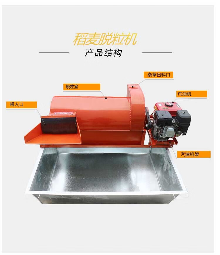 打谷机小型家用水稻农用全自动水稻脱粒机轻便水稻收割机稻谷脱粒