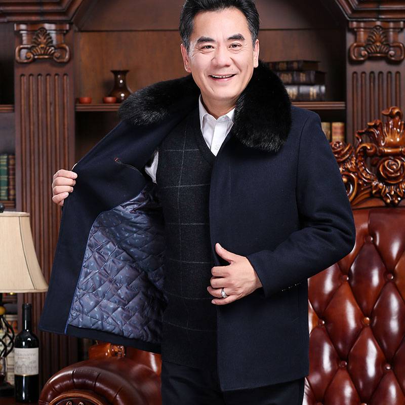 男装 棉服 恒源祥(hyx) 恒源祥同款中老年人冬装男外套爸爸50老人棉