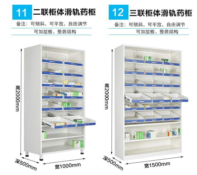 宇龙贵医院药房西药架诊所西药柜处置台单双面抽拉药品架调剂台药盘架