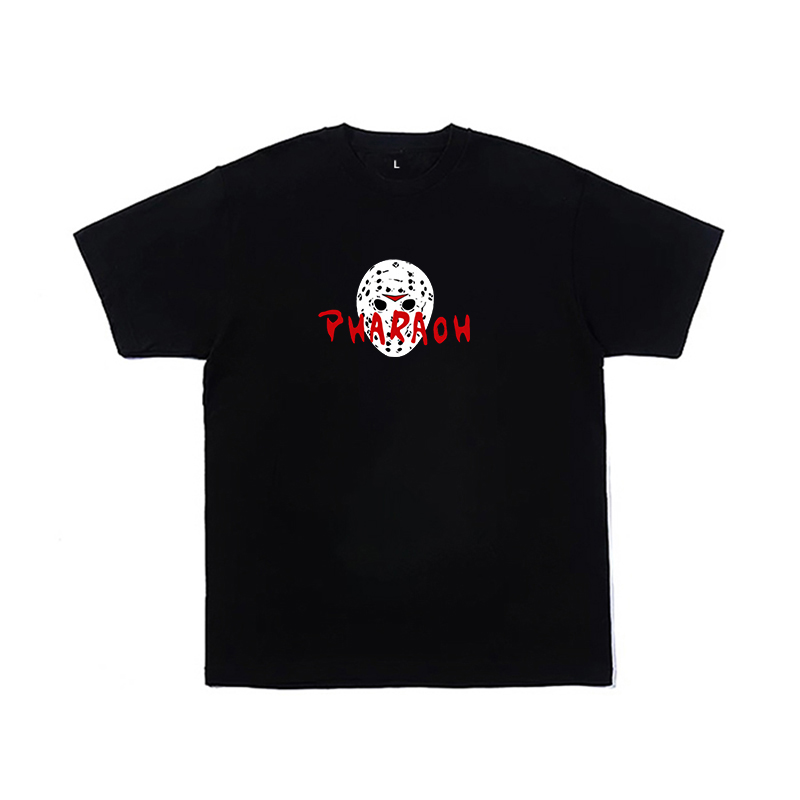 法老rapper中国新说唱周边活死人嘻哈厂t恤宽松短袖白色3xl