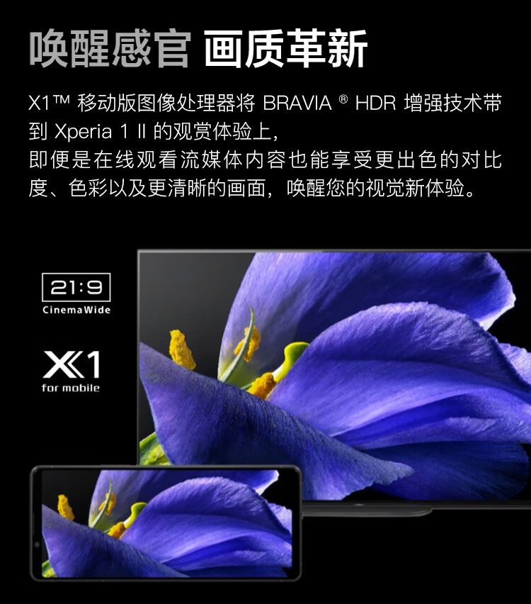 二手95新索尼sonyxperia1ii5g智能手机4k屏骁龙865微单技术夜砚黑12gb