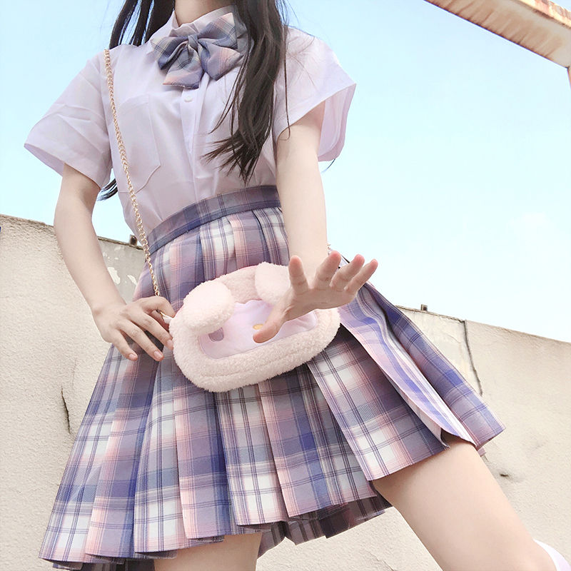 芋泥蛋糕jk制服套装领带结日系百褶裙高腰短仙女学生少女夏秋芋泥蛋糕
