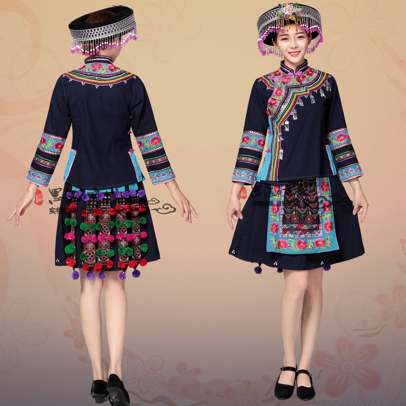 土家族服装新款精品哈尼族女服饰 拉祜族侗族女装少数民族生活 舞蹈服