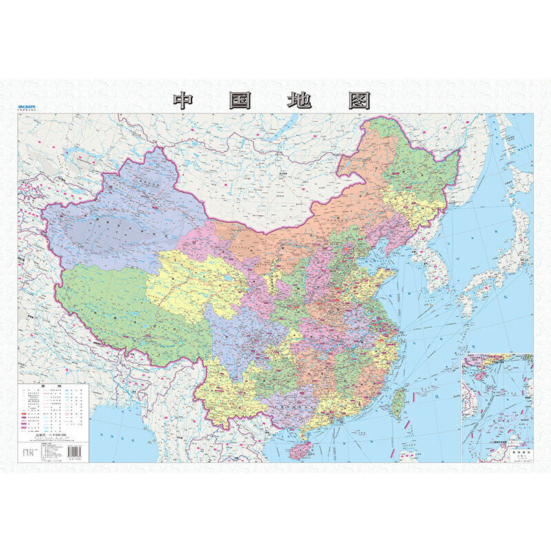 中国世界地图全新全国地图行政区域地图防水装饰墙贴画 中国地图