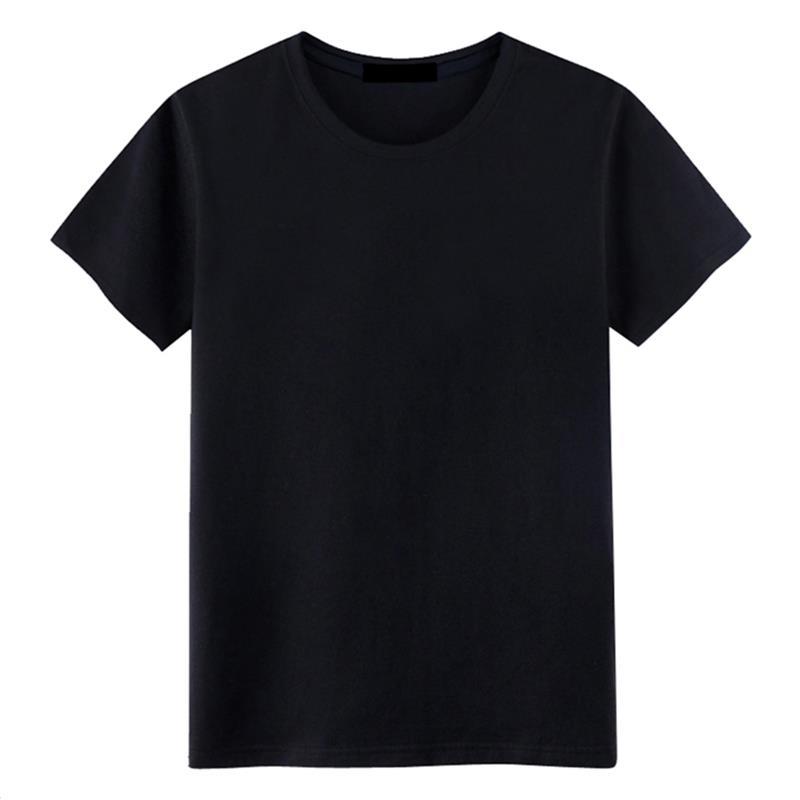 锦天豪客2021男士短袖t恤衣服夏季 纯黑色棉男士短袖t恤单色全黑纯白