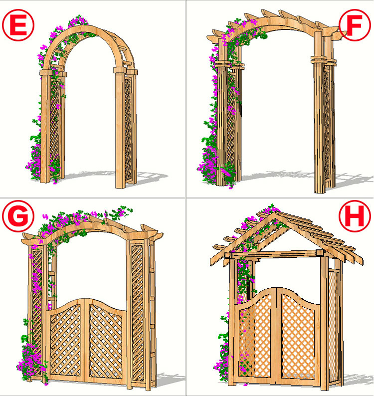 拱门爬藤花架花园防腐木花架庭院木门爬藤架院子月季蔷薇圆拱支架门头
