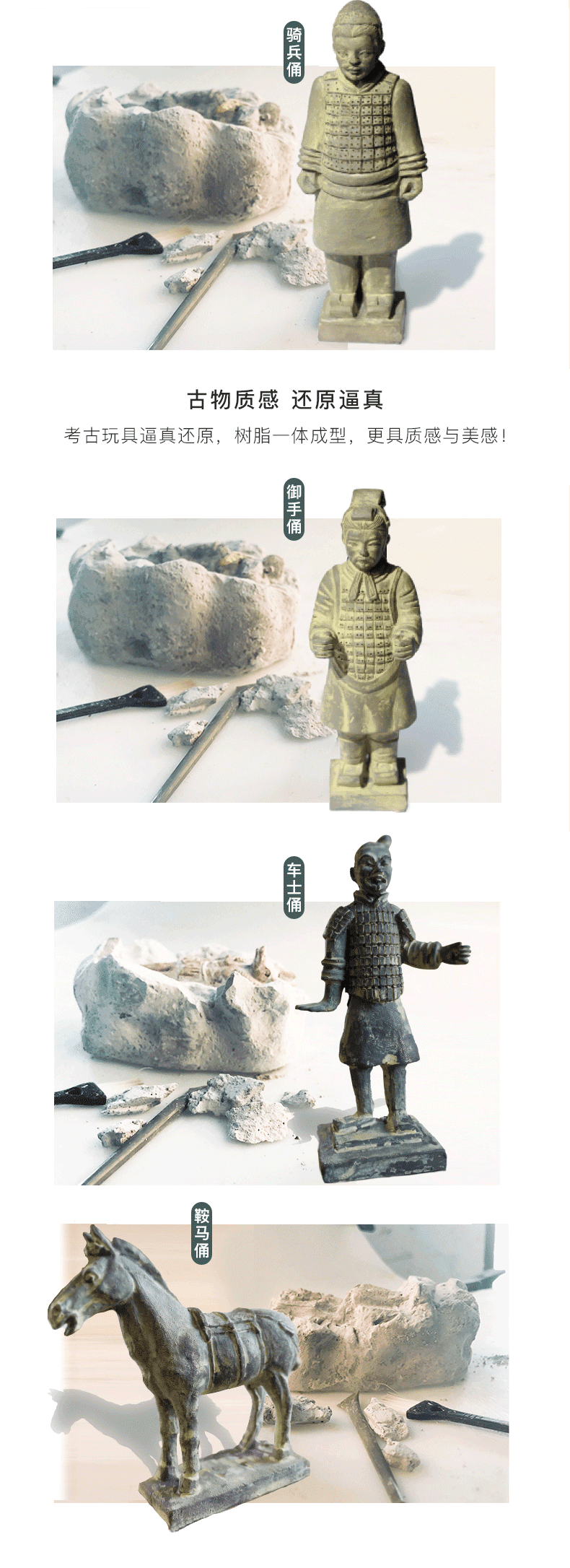 兵马俑摆件 考古系列手办盲盒青铜器兵马俑国潮创意q版饰品摆件礼物