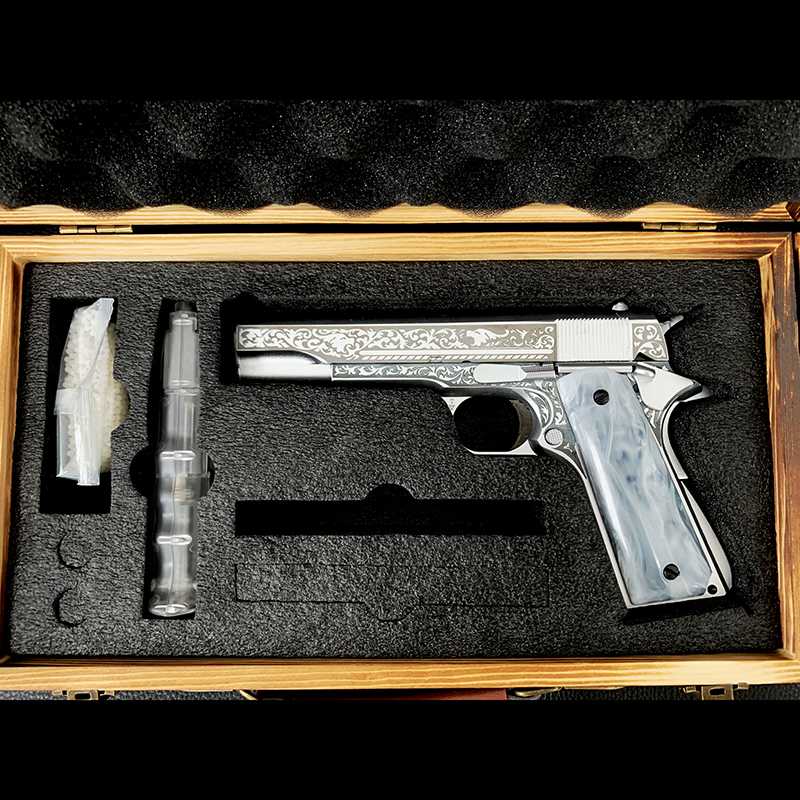 战鹰zy1m1911金属高端空仓挂机玩具枪冷媒动力半金属黑红1