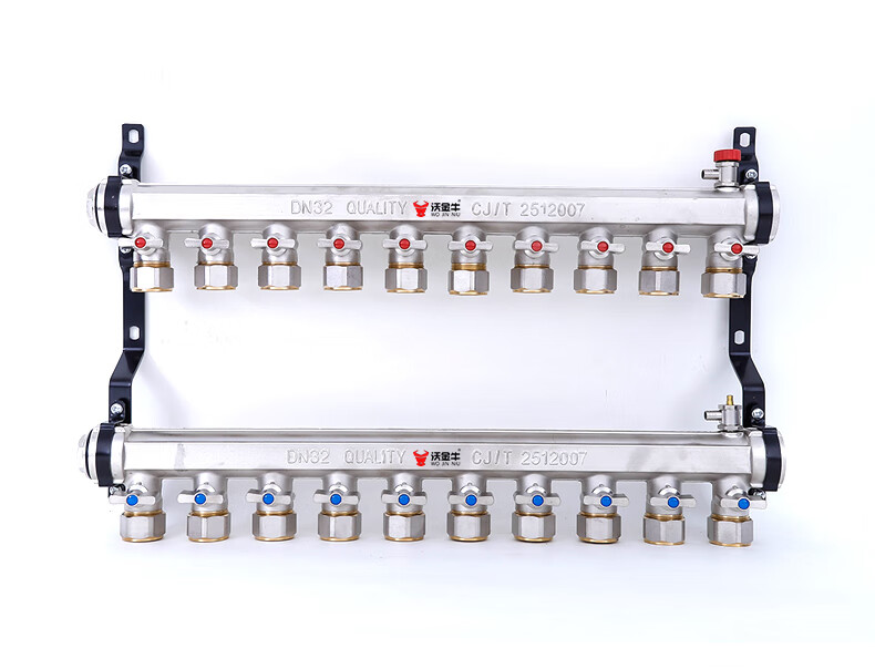 分水器6分地暖管dn32主杠大流量家装全套加厚全铜一体套阀9路款套装