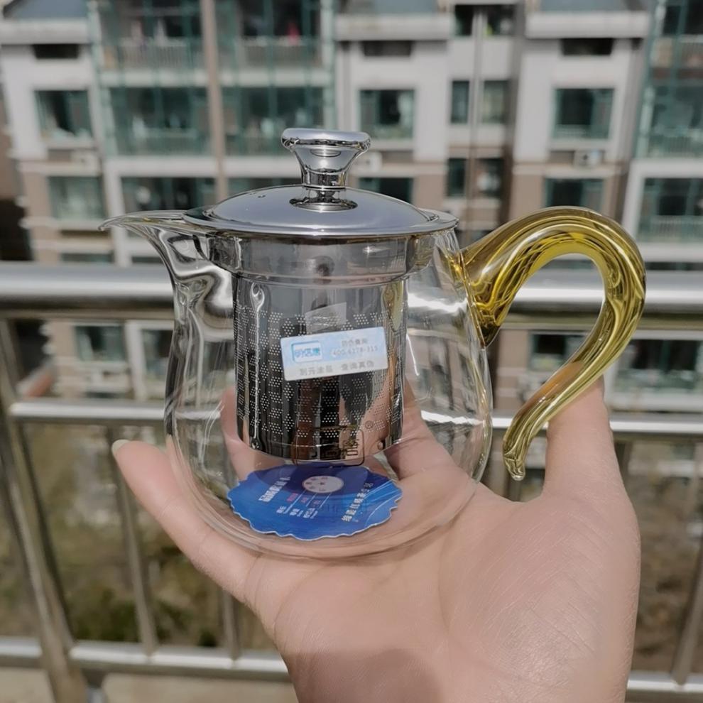 明信堂玻璃茶具明信唐玻璃茶壶加厚耐高温花茶壶不锈钢滤网功夫茶具