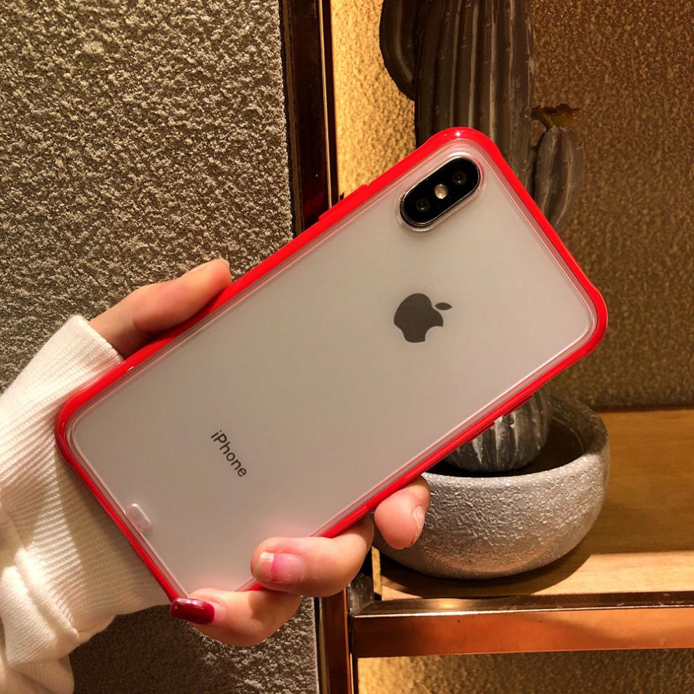 简约透明苹果7plus白色xr边框iphonexsmax手机壳11pro全包x套86s乔鸟