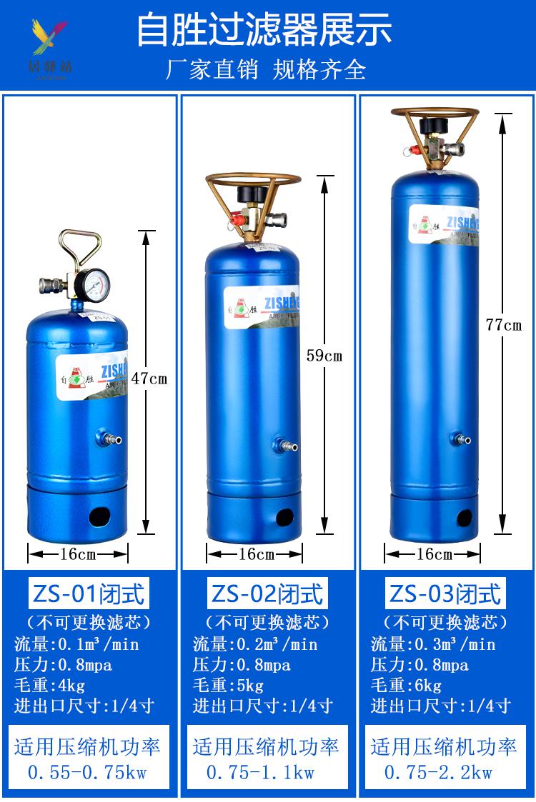 气泵空压机过滤器除水净化压缩空气精密油水分离器喷漆干燥罐定制兮珍