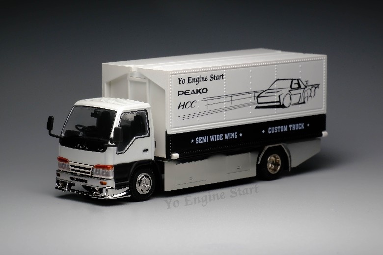 货车模型1:64 五十铃elf 翼展式箱型货车 yes elf合金仿真汽车模型