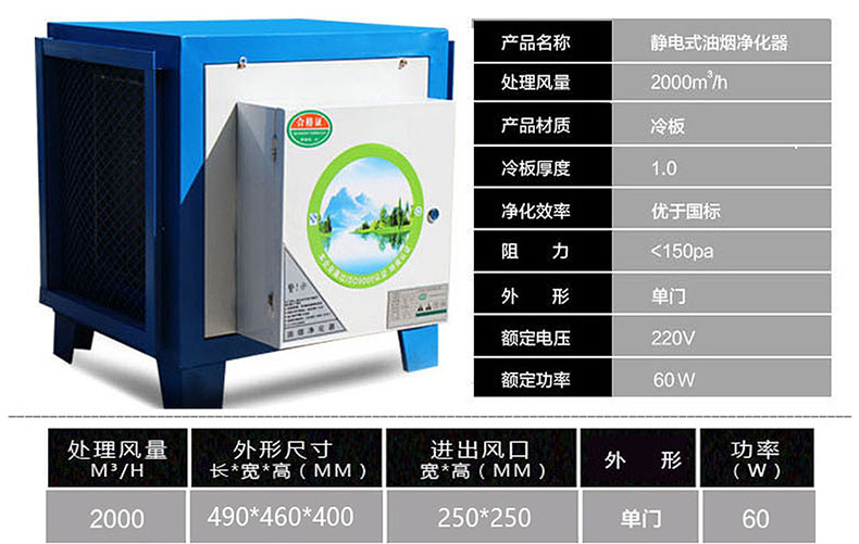 油净化器饭店厨房商用低空排放油烟净化器风量16000