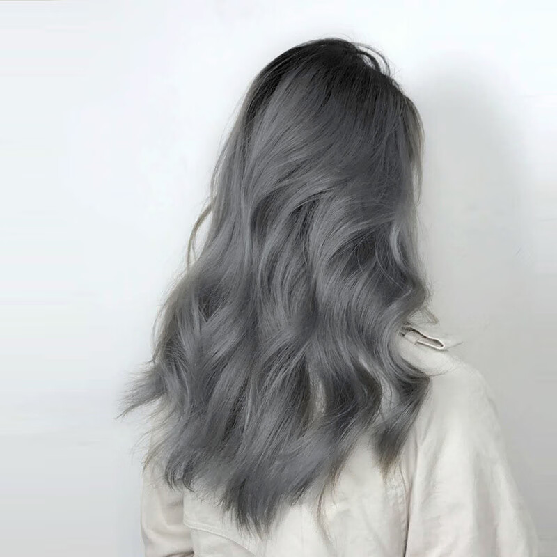 2021新款奶奶灰染发膏灰色染发剂蓝灰色流行色自己在家染头发铅笔灰需