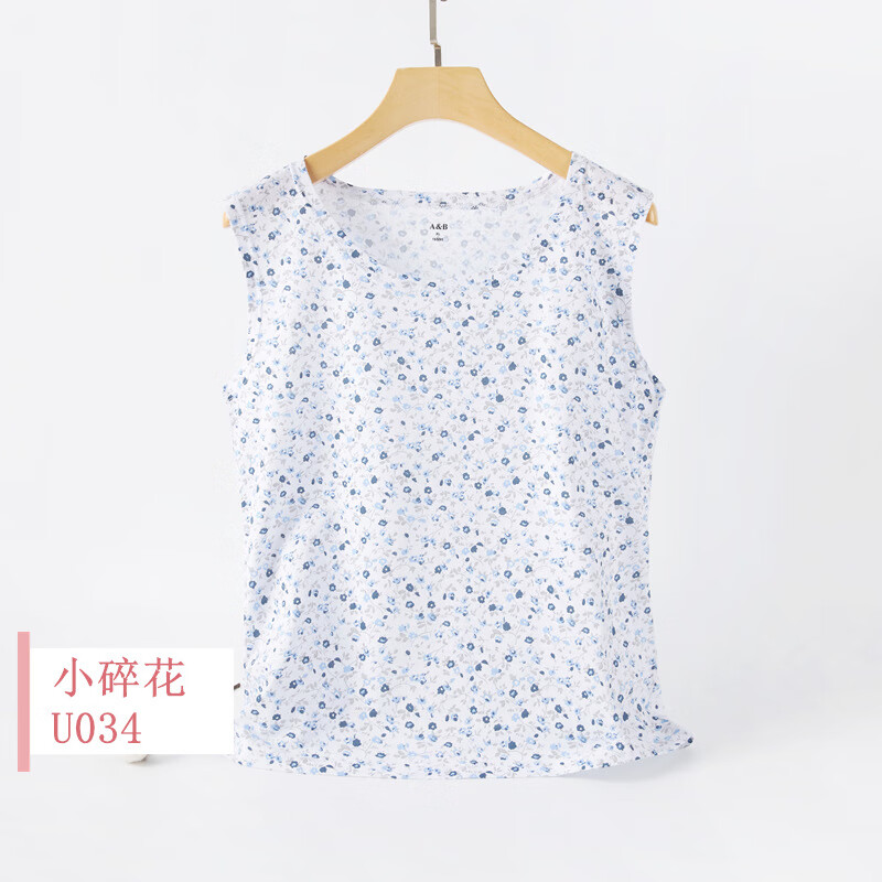 内衣中老年妈妈汗衫女士纯棉圆领宽松无袖背心老人衫ab睡衣新品 红