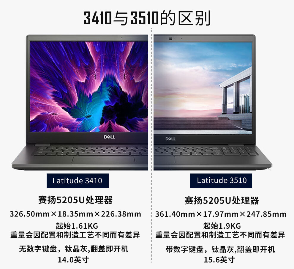 戴尔(dell)latitude智锐3410/3510商用办公笔记本电脑