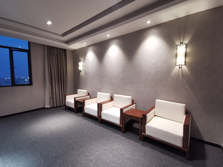 新中式贵宾区接待室会议沙发茶几组合新中式vip商务单人沙发椅简约