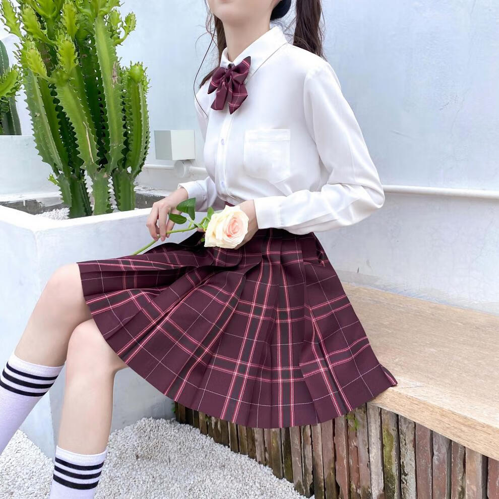 jk套装女童jk裙一套jk长袖衬衫儿童女童小学生jk套装全套秋装裙 圆领