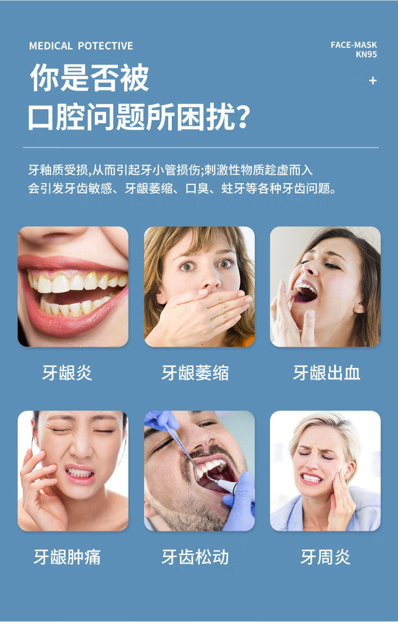 牙龈萎缩修复佗鹊堂蓝布正植物再生牙膏固齿牙龈退缩敏感出血松动一盒