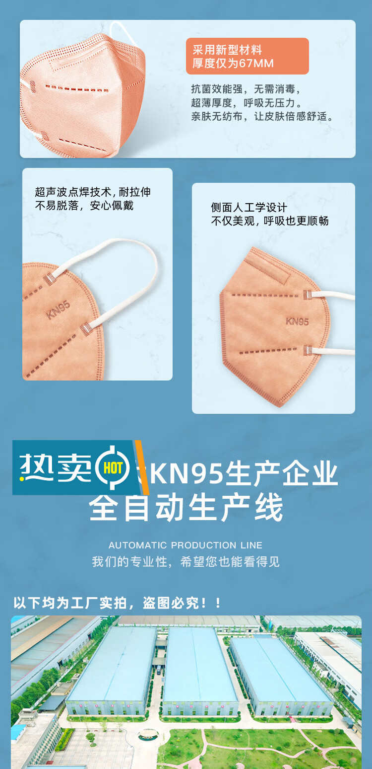 冠状防护铜离子可反复使用60次20只一盒子守护健康防护 氧化铜口罩1只