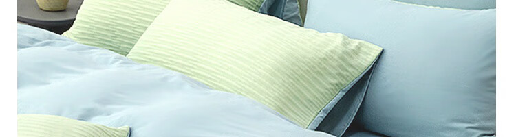 【百亿补贴】网易严选 四件套 床上用品件套床单枕套被套被罩 简约风酒店 亲肤裸睡日式简约 薄荷晨灰 1.2m床（三件套）:适用1.5mx2m