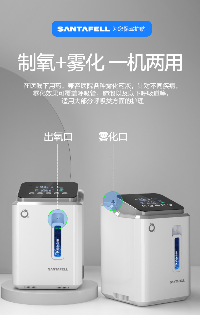 制氧机家用氧气机老人吸氧机孕妇氧器小型便携式家庭车载增氧机雷德曼
