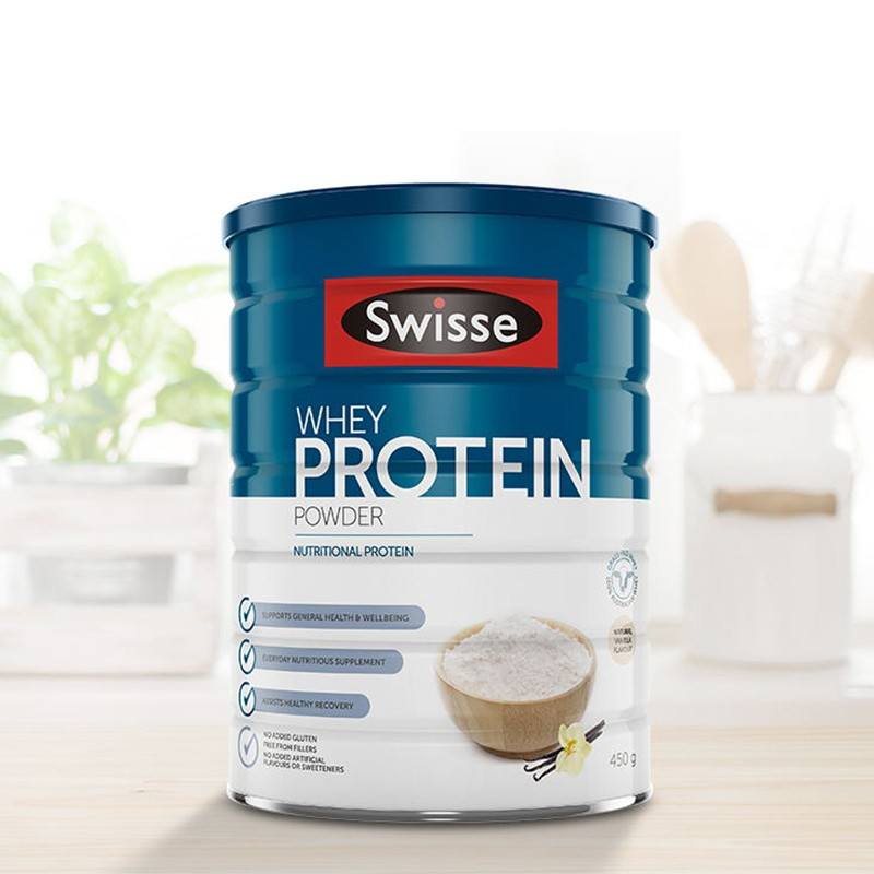 3罐swisse斯维诗蛋白粉乳清蛋白粉450g香草味营养粉