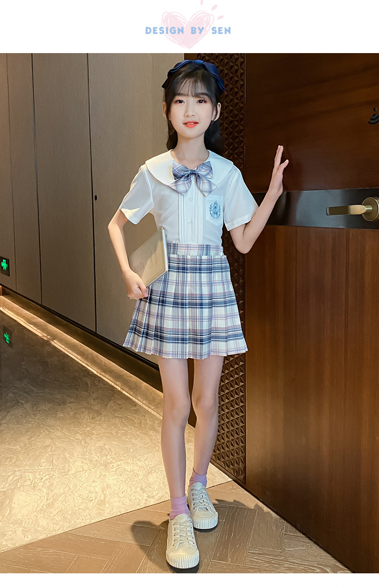 儿童jk制服女童夏季全套儿童学院风夏天裙jk制服12岁10正版小学生女大