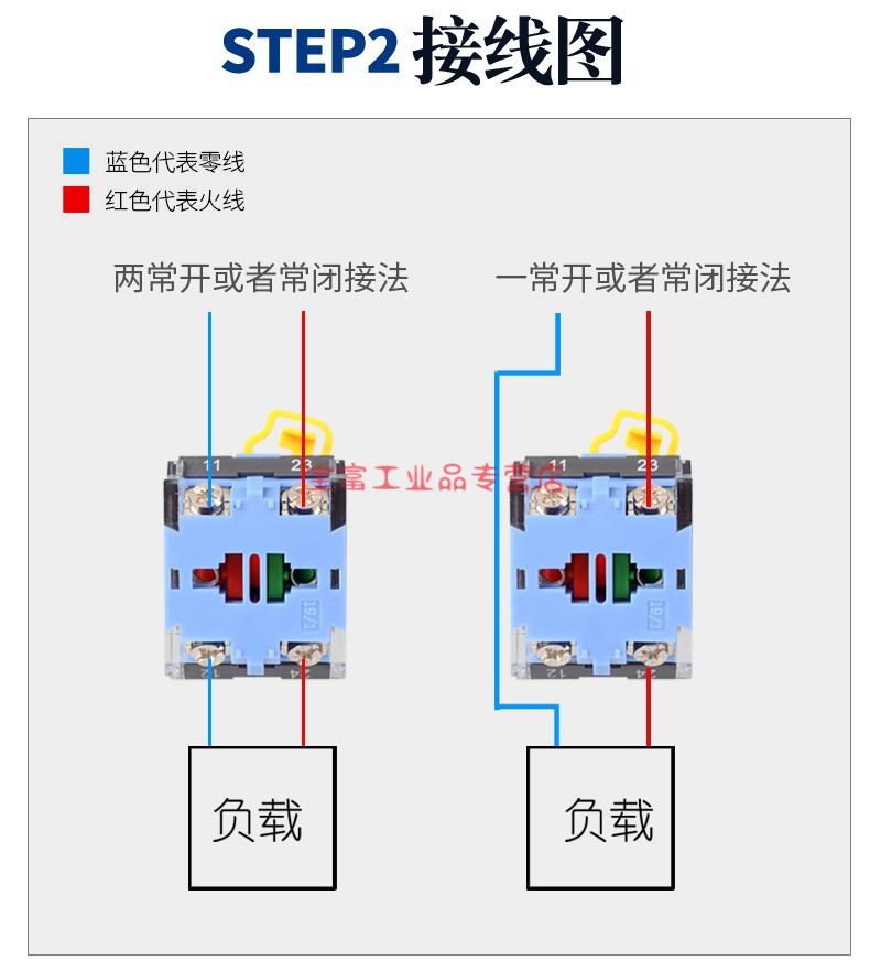 按钮开关控制盒一二三四五位塑料启动停止工业按钮两位急停开关盒二位