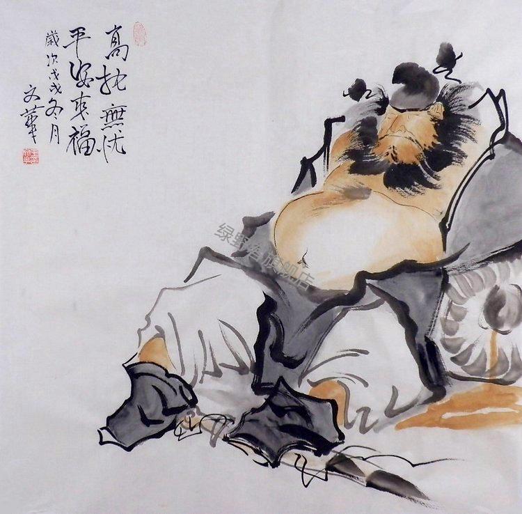 钟馗画像 100gg手绘字画书画王文华四尺斗方三尺国画人物钟馗醉酒