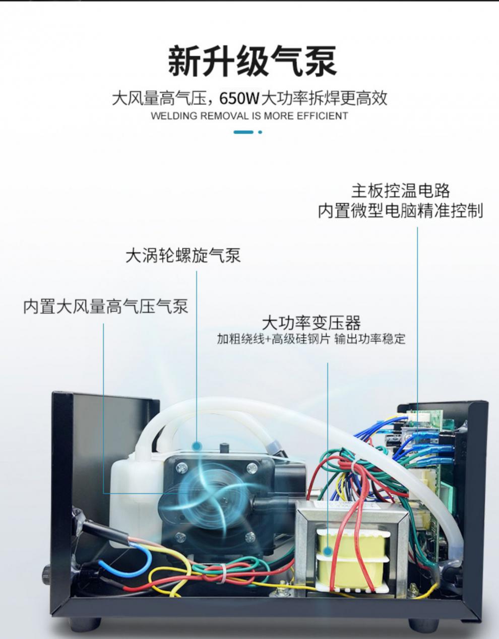 定制姚工852d热风枪拆焊台二合一大功率休眠手机维修焊接台恒温电烙铁