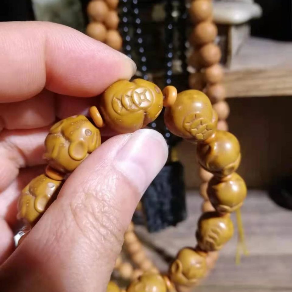紫金鼠雕刻数钱手串尺寸14左右紫金鼠雕刻鼠钱进宝生日礼物节日礼品13
