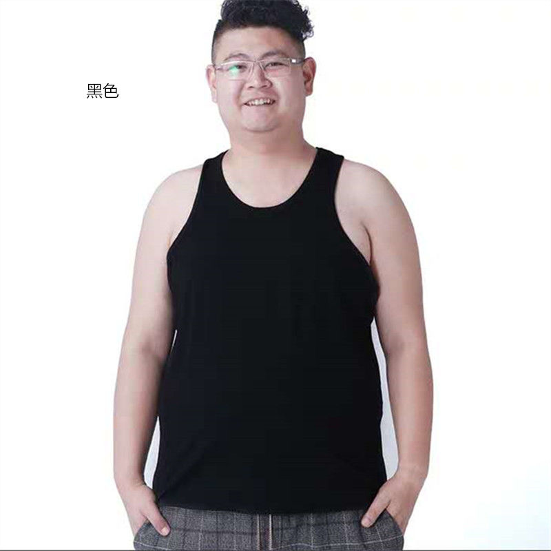 高品质中老年纯棉背心汗衫男2021夏季新款300斤男士棉背心胖子肥佬