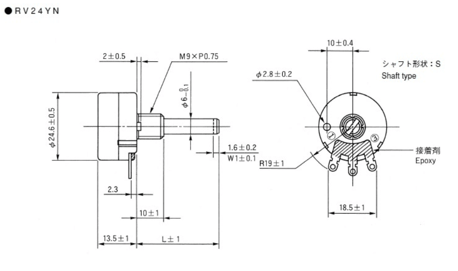 tocos单圈碳膜电位器rv24yn20sb103b502b202b504单个电位器b503b50k