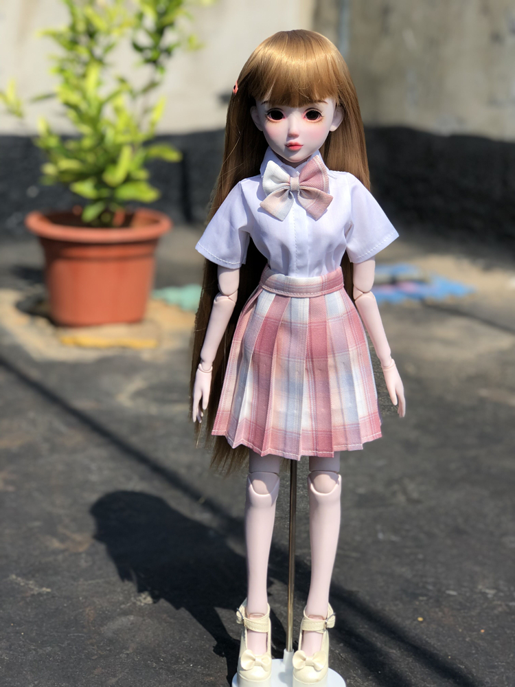 bjd3分6jk制服60cm叶罗丽衬衫百褶裙娃娃衣服.