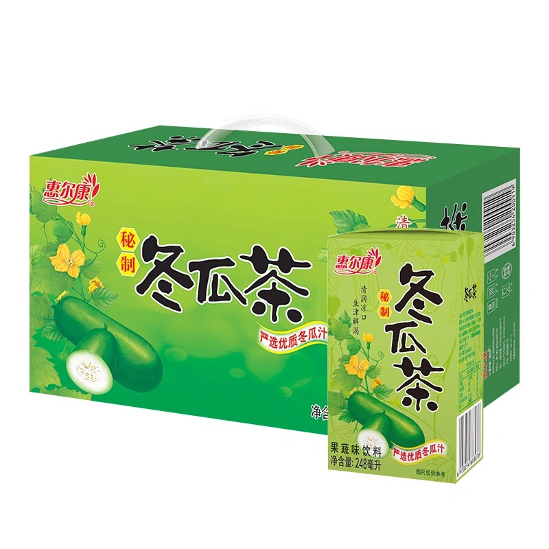 惠尔康菊花茶冬瓜茶芦柑汁整箱24盒装清饮料消暑植物饮品冬瓜茶12盒